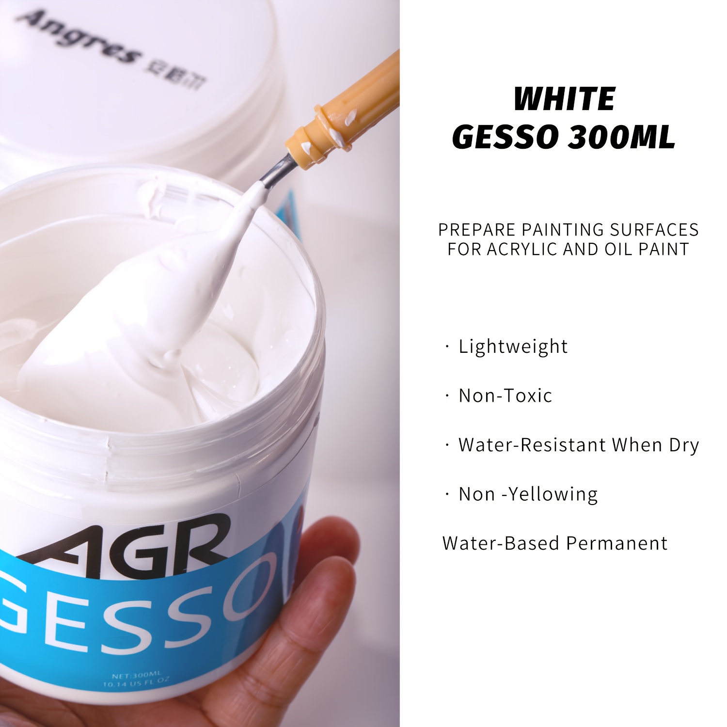 Gesso Surface Prep Medium, 300mlbottle, White