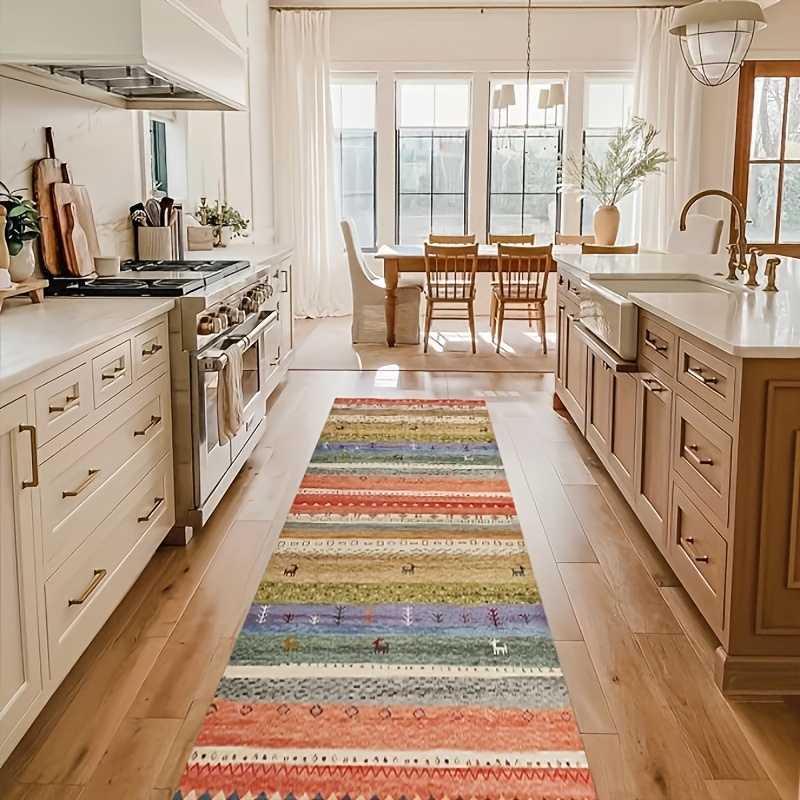 

Ultra-soft Faux Cashmere Kitchen Mat | Non-slip, Water & Oil Absorbent | Machine Washable For Hallways, Bathrooms & More | Durable & Skin-friendly