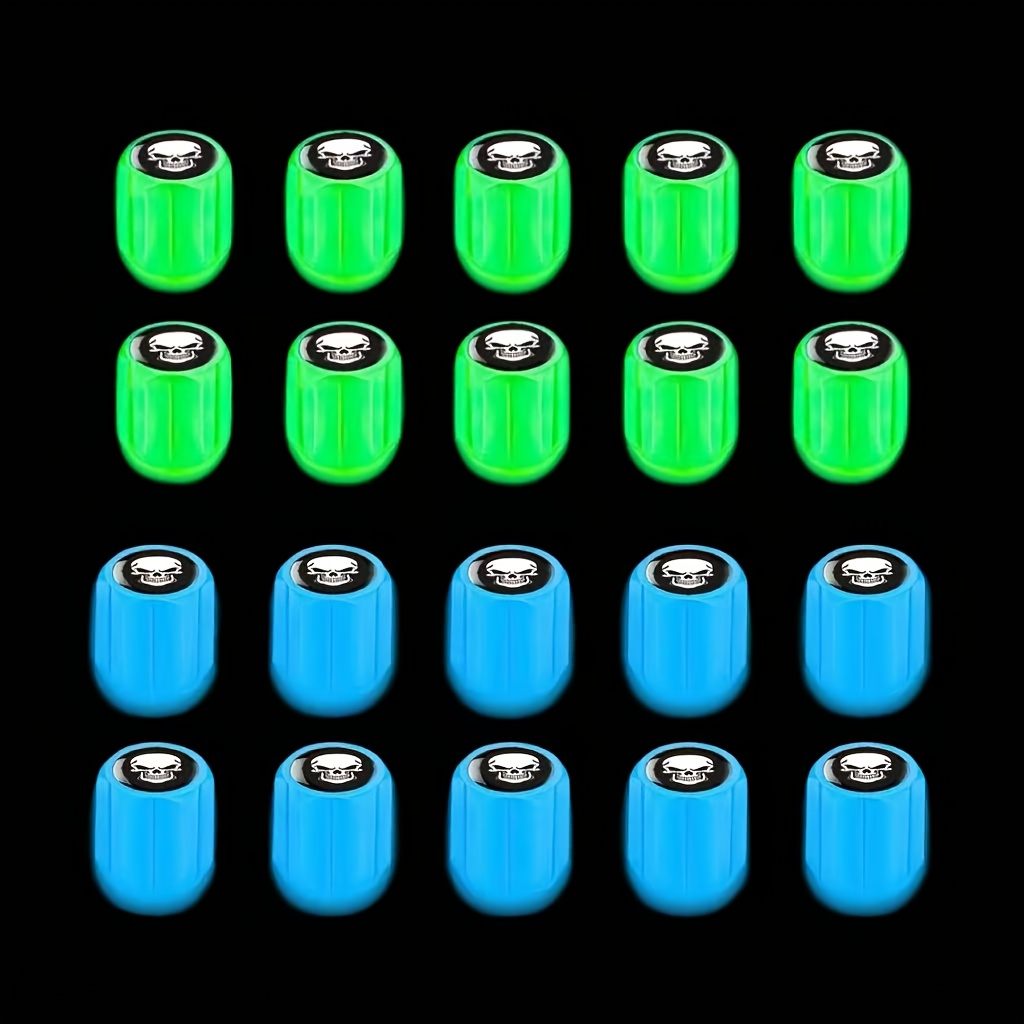 TEMU Paquete de 20 Tapones de Válvula Luminosos de Estilo Prémium con , Tapones de Válvula de Coche de Moda para Uso Universal en los Vehículos