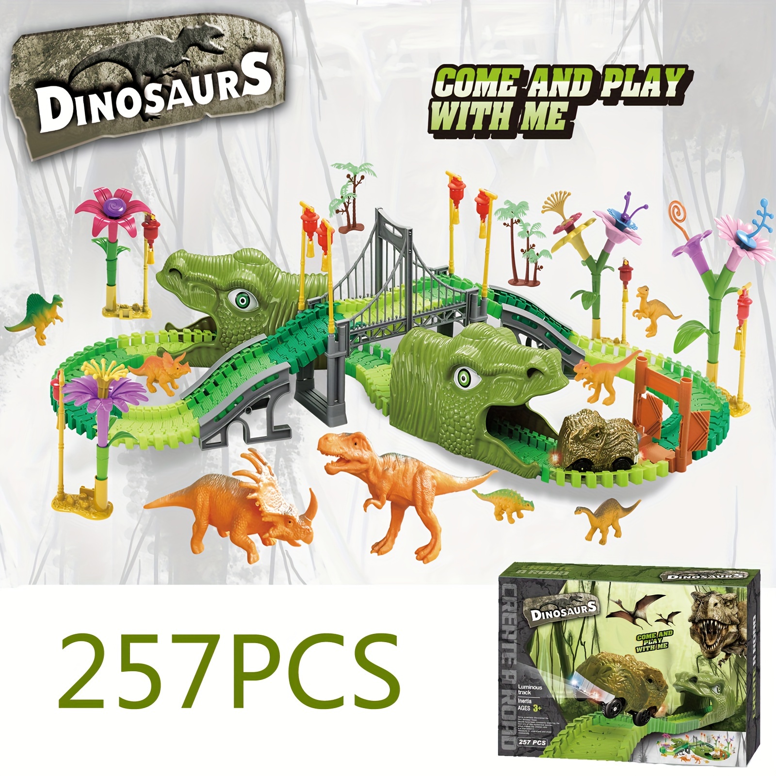 TEMI Juguetes de dinosaurio jumbo de 7 piezas para niños de 3 a 5 años,  juguetes grandes y suaves para amantes de los dinosaurios, niños, niños