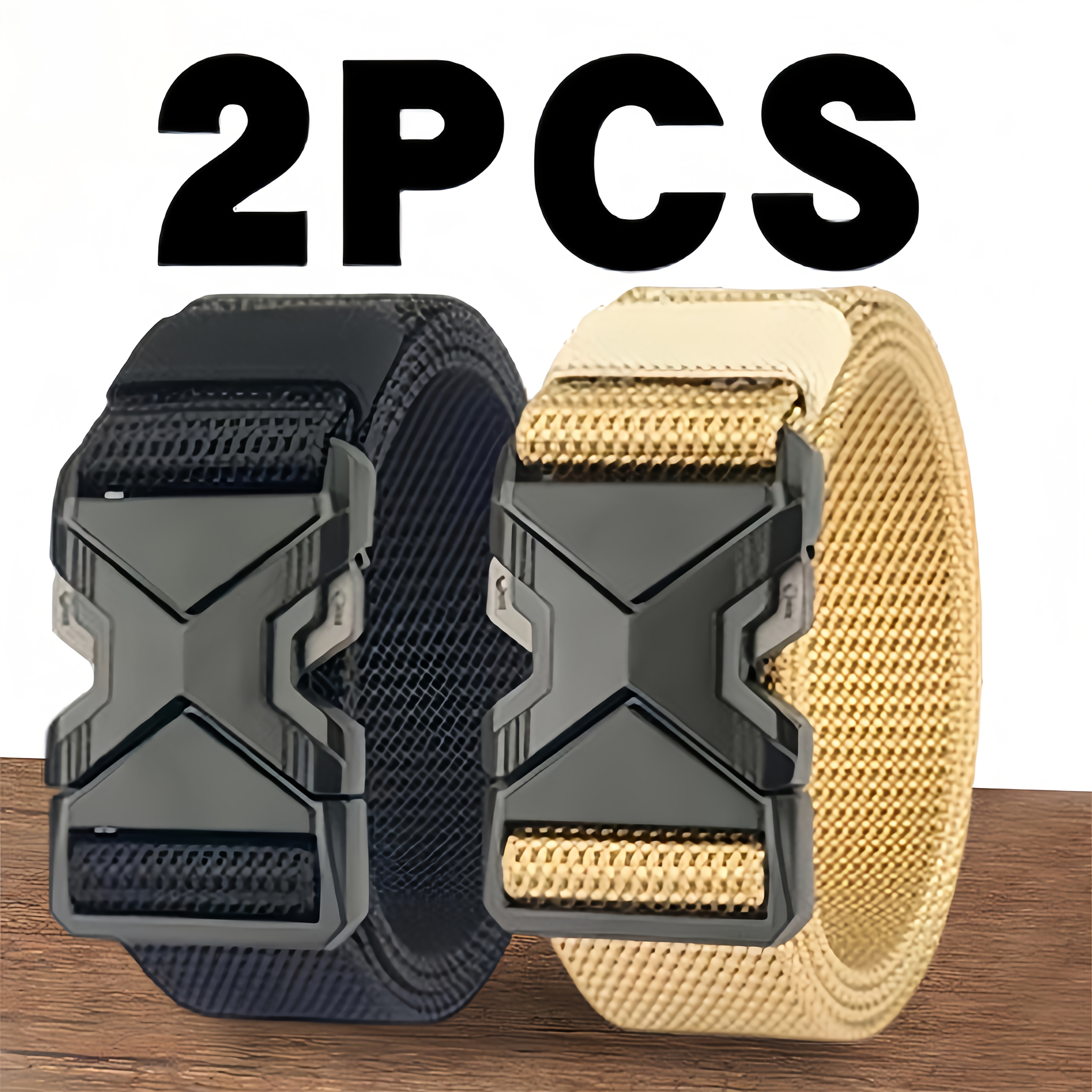 TEMU 2pcs Men's X-shaped Quick Release Tactical Belt - Quick , Thickened Nylon Webbing, Breathable And Wear-resistant, Ideal For , Work Commuting And