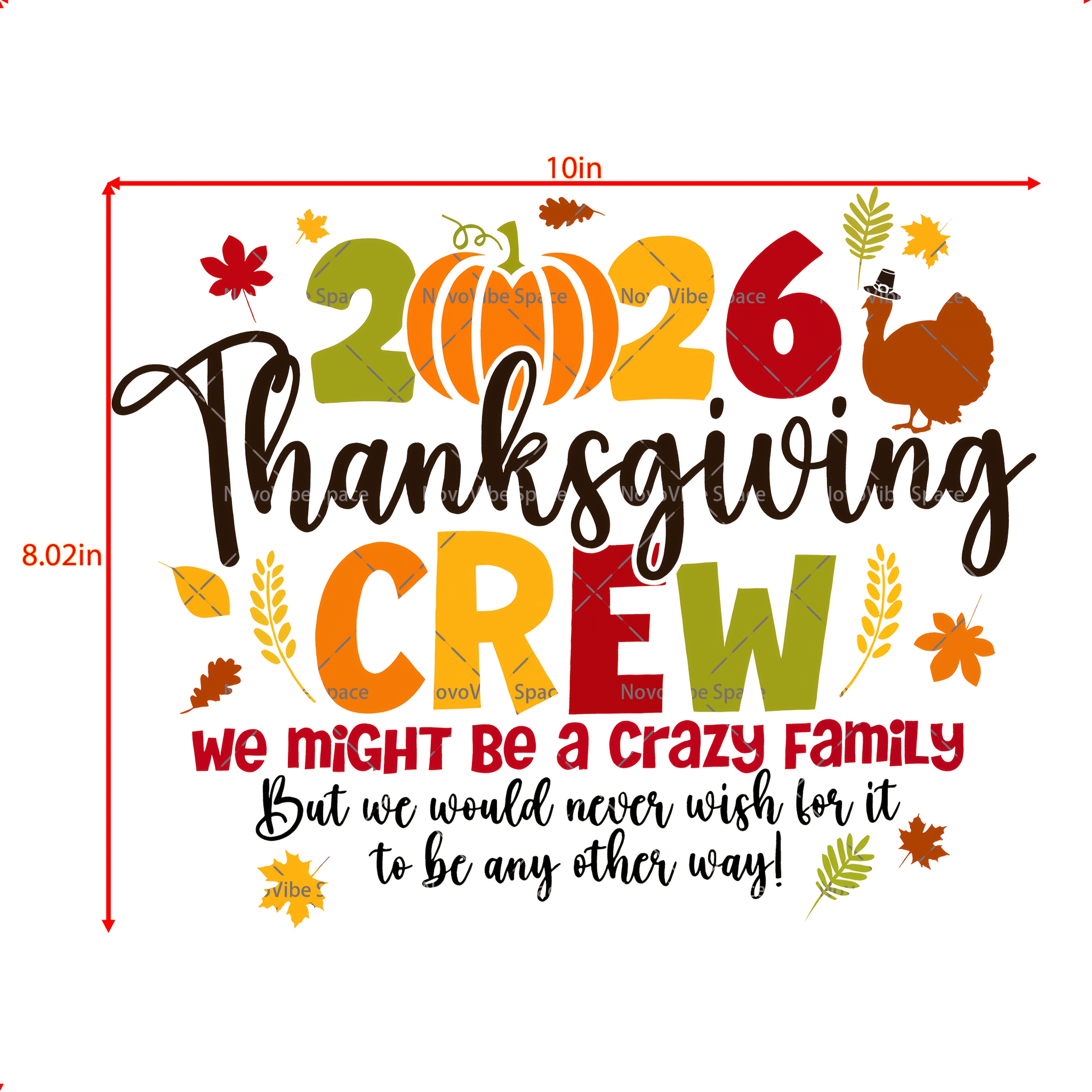 TEMU 2026 Thanksgiving Crew Dtf Iron-on Sticker. Features "thanksgiving Crew" Text, Turkey, Pumpkin. For T-shirts. Durable, Washable. Design. Perfect
