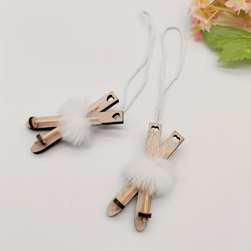 Image of 2 Wooden Skate Board Hanging Decor Christmas Party Decoration