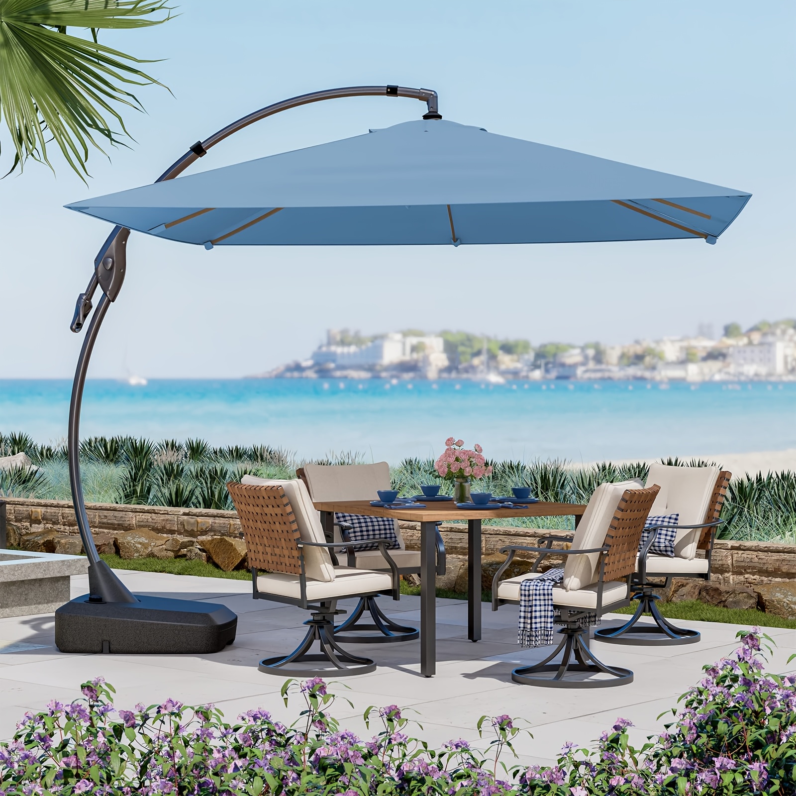 9 ft aluminum patio umbrella in chili California Umbrella Casa Series 9' Aluminum Patio Umbrella with Auto Tilt