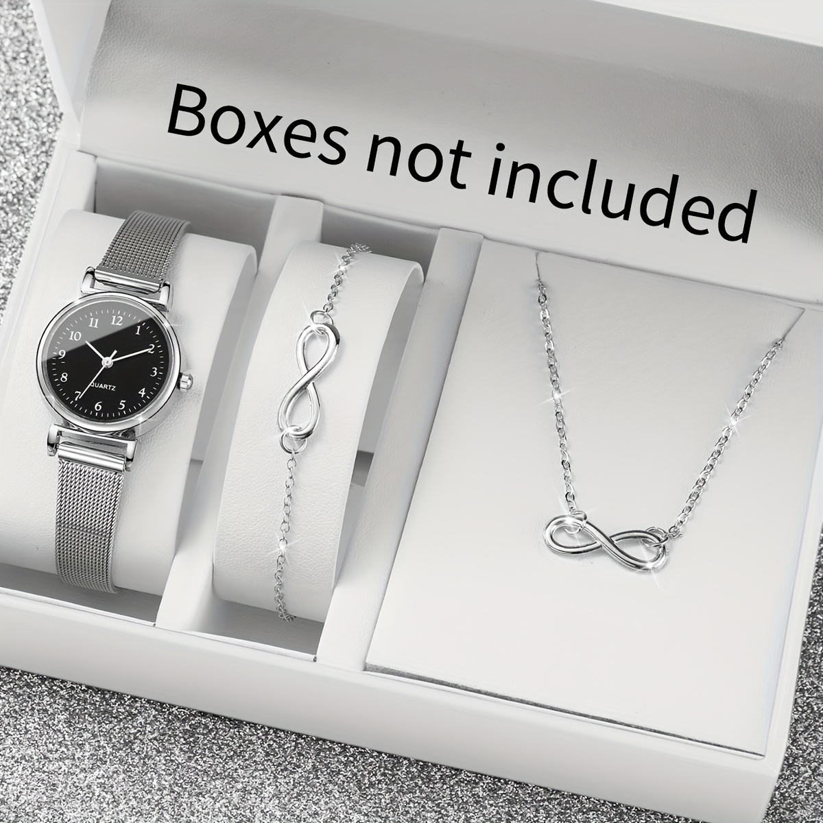 ladies watch elegant   small dial simple trendy quartz wristwatch bracelet necklace 3pcs set watch box not included