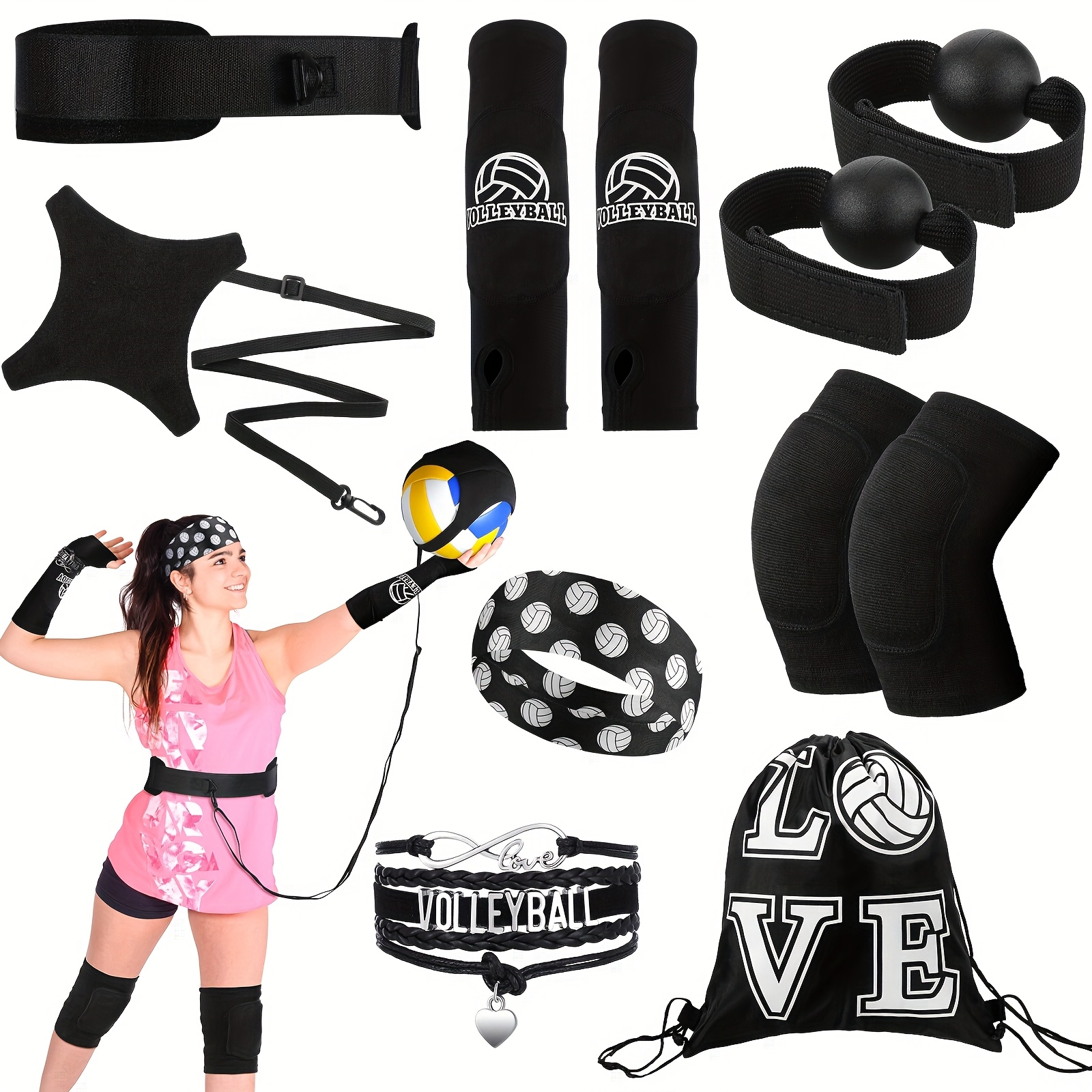 

7pcs Zonon Volleyball Set - & Kit Knee , Wrist , & Bag - & Improvement