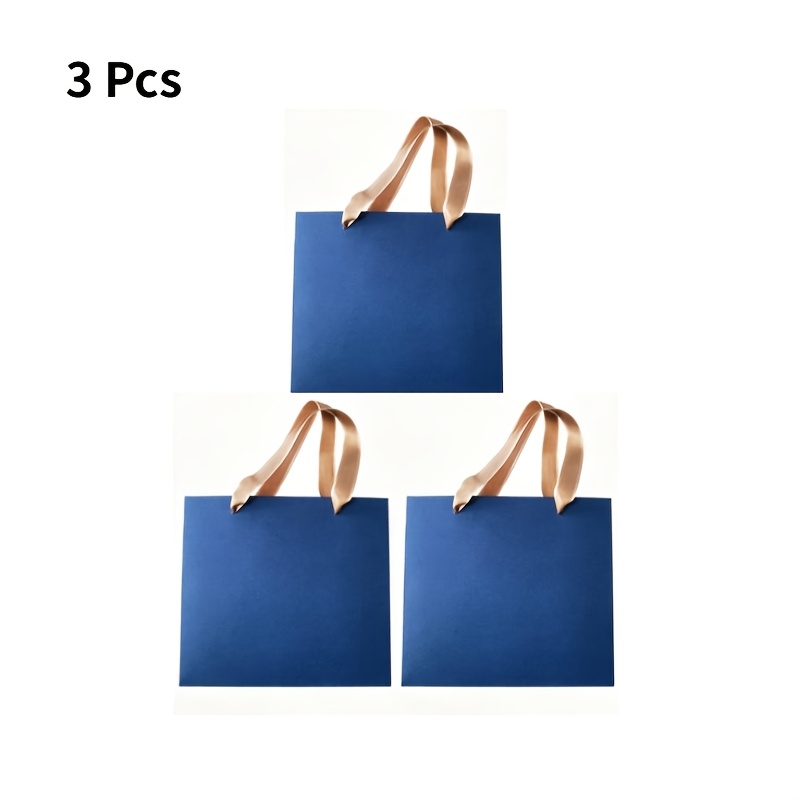TEMU Gift For Her/him 3pcs Retro Navy Suitable For Her/him Gift Bags - Elegant Tote With Sturdy Handle Suitable For Jewelry Stores, Parties, Business