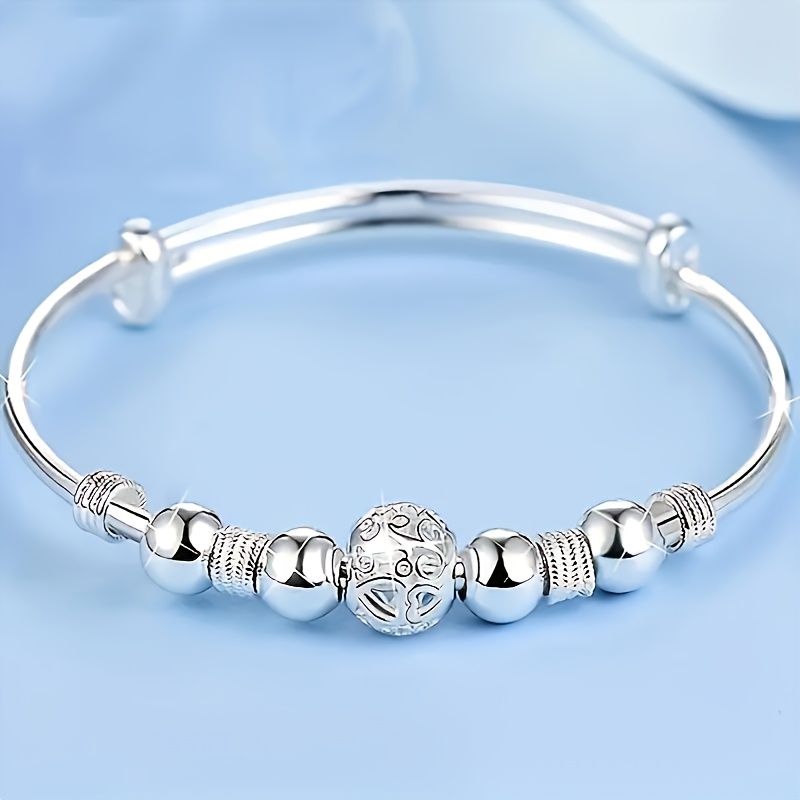 E-shop Verstellbares Damenarmband - Elegante, minimalistische Schmuckstücke mit glatten Rollperlen, langlebiges Alltags- und Party-Schmuckgeschenk für