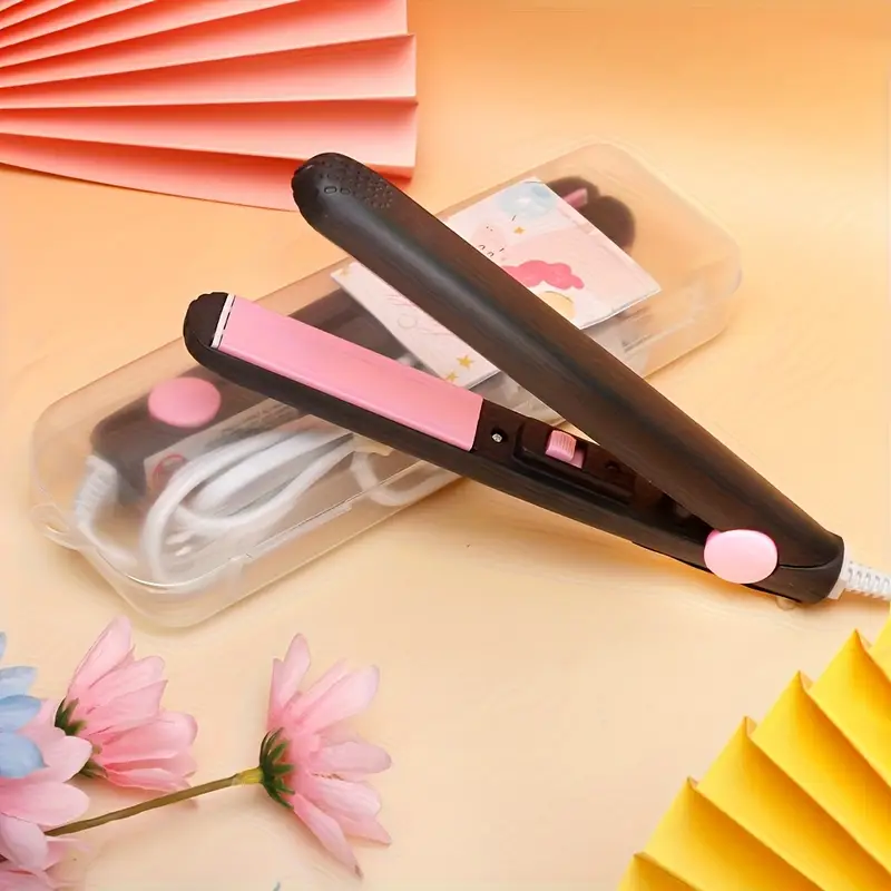 european standard plug mini clipper straightener curler flat iron beard straight hair curls styling tool portable travel styler Product details 1