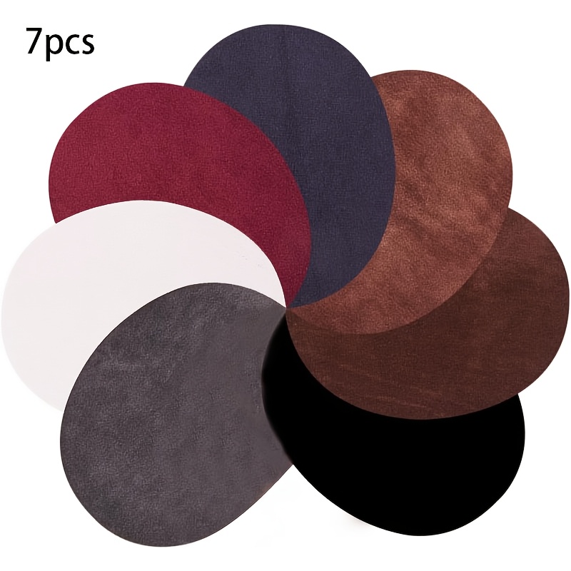 7 pezzi cerotti per gomiti 7 colori cerotti termoadesivi ovali in pelle scamosciata applicazioni in tessuto da cucire sul ginocchio cerotti di riparazione per felpa, maglietta larga, jeans, giacca, top