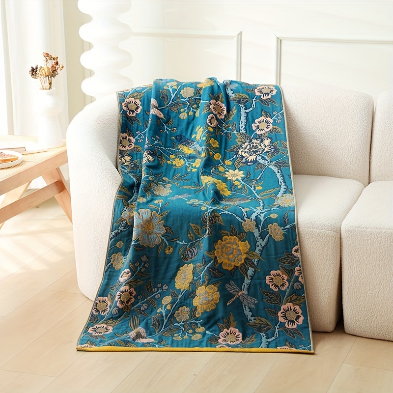 1pc Floral Pattern Cotton Bath Towel - Super Soft & Thickened, Absorbent Quick-drying 62.9x31.4 Inch For Home Bathroom, Beach, Spa - Machine Washable, Beach Accessory, Modern Bath Decor, Plush Texture