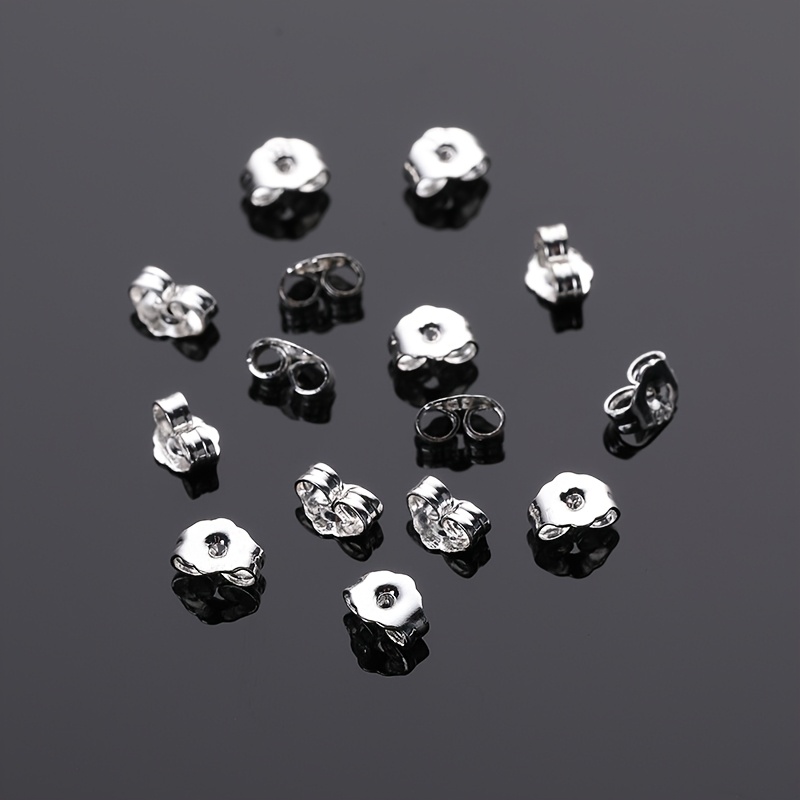 E-shop 10 Stück/5 Paar versilberte Ohrringverschlüsse – Sicherer Verschluss für Stecker