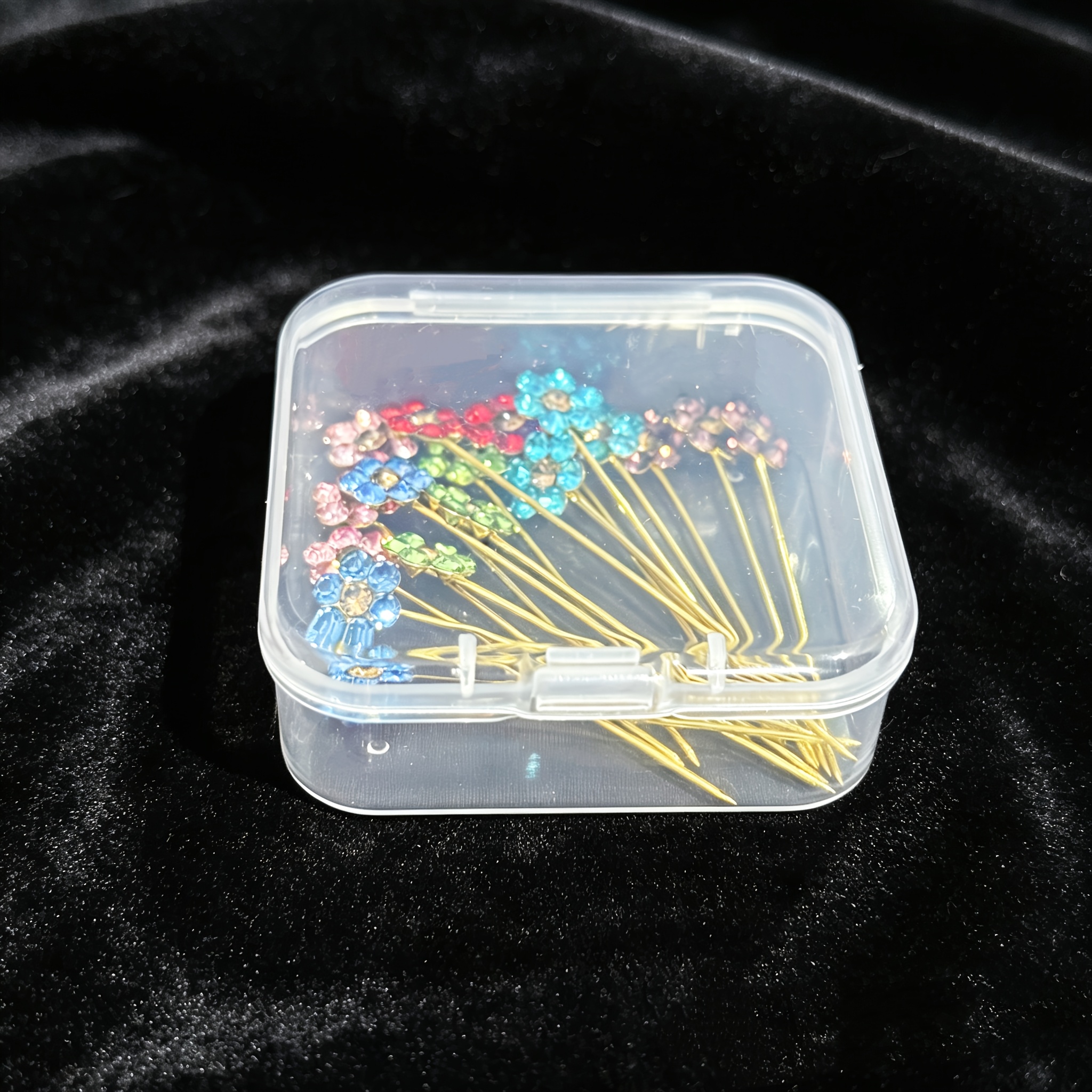 TEMU Épingles à écharpe colorées de fleur de prunier en boîte, épingles à écharpe universelles toutes saisons, épingles à foulard multicolores en