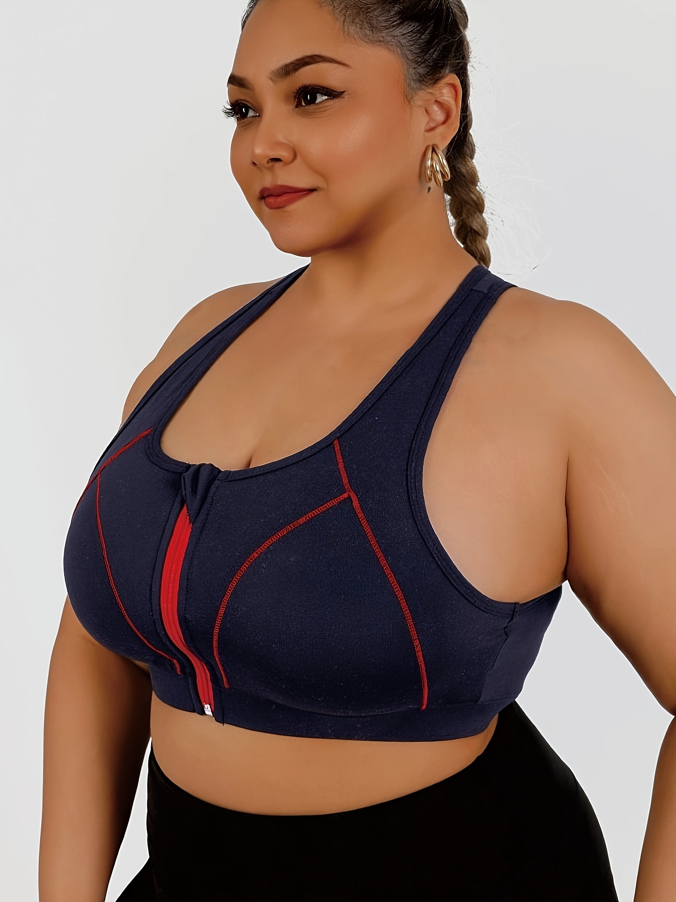 High-intensity Collision Color Fitness Bra With Front Zipper, One-piece Outerwear, Beautiful Back, Anti-sagging Yoga Vest