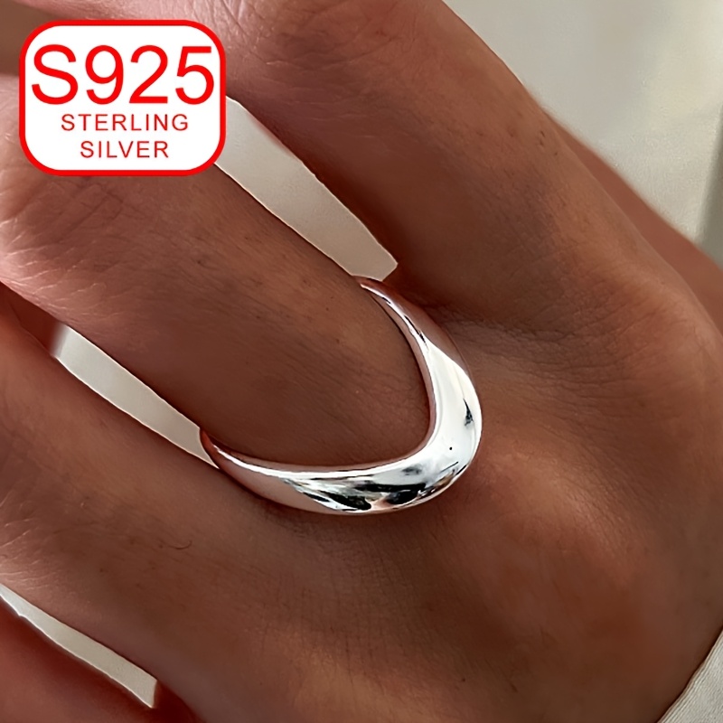 925 Sterling Silver V Shape Band Ring - Versatile Daily Wear
