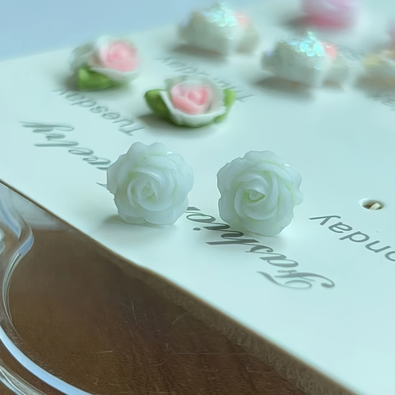 Floral Resin Earrings Gift Set with Plastic Posts