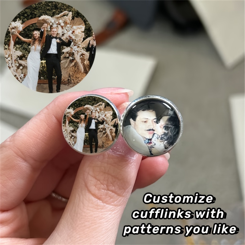 

Custom Photo Personalized Cufflinks - Vintage Style Copper Engraved Keepsake For Father Of The Bride, Pet Memories, Family & Friends - Unique Gift For Special Occasions