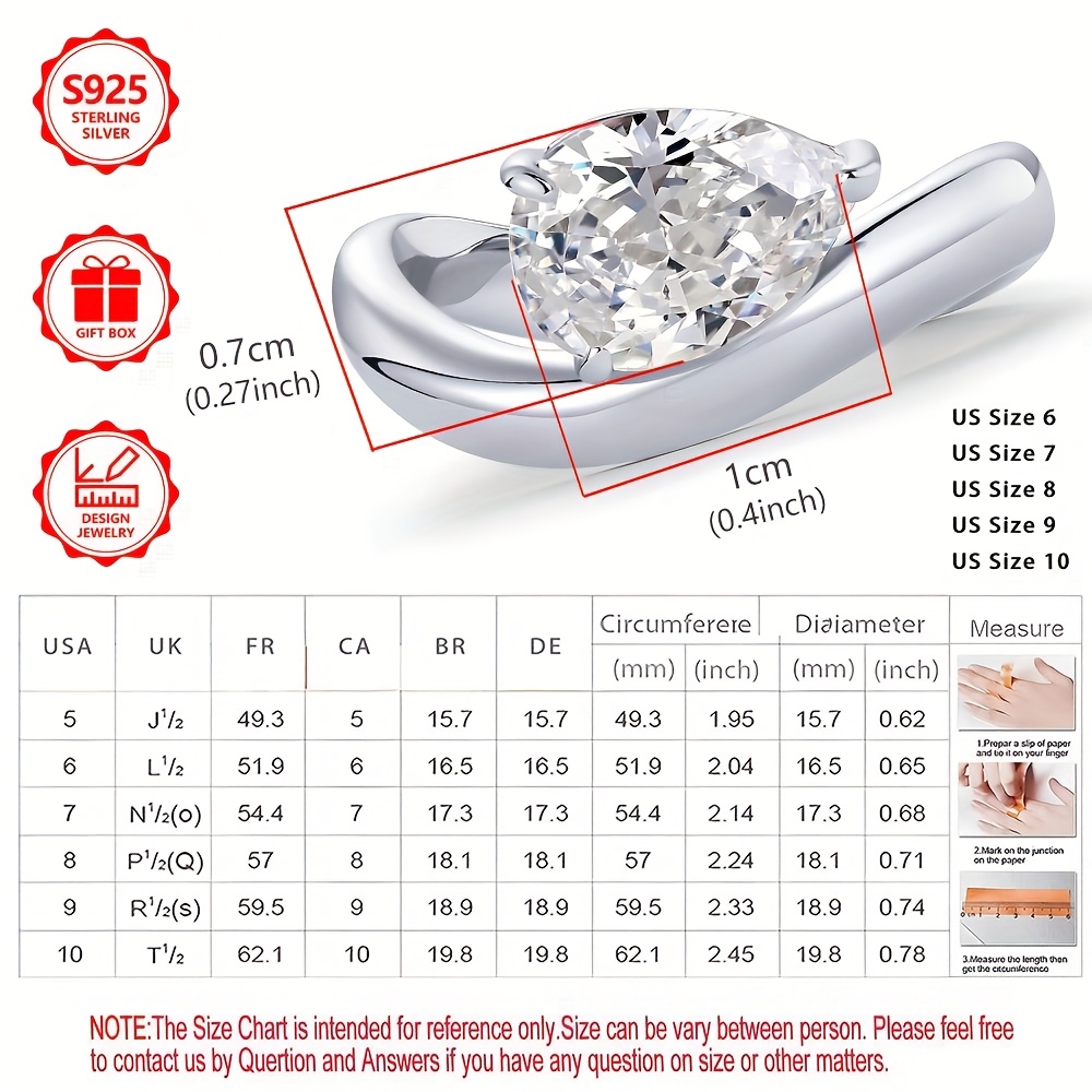 925 Silver Pear Shaped CZ Solitaire Ring 3 Prong Setting