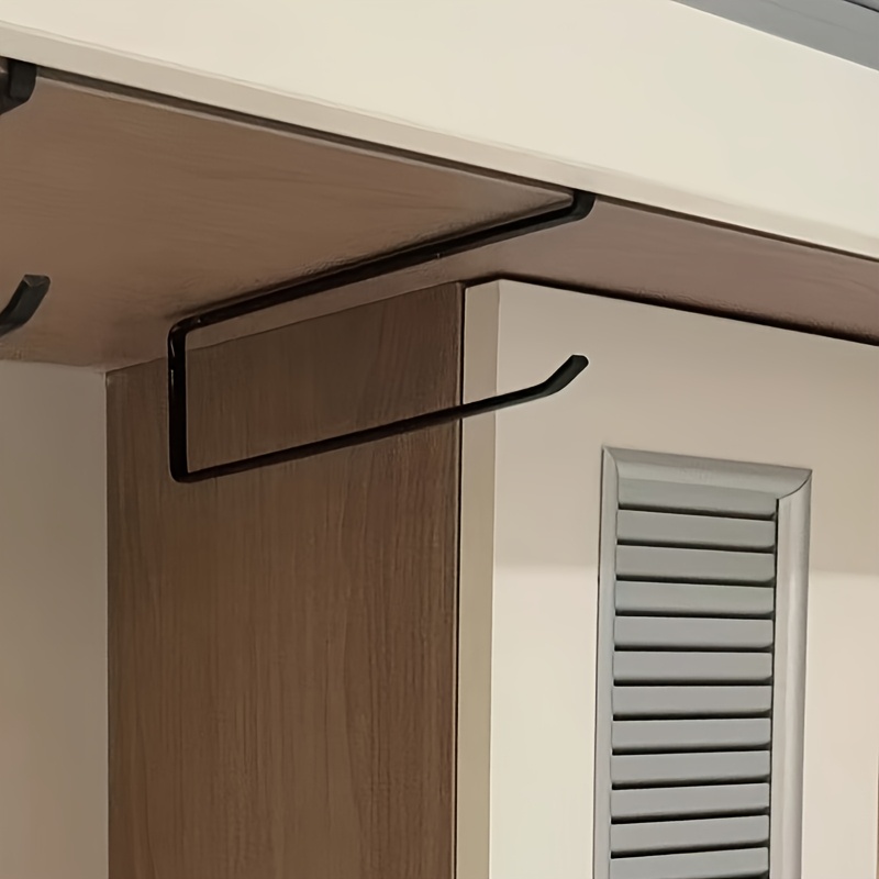 TEMU 1pc Wall-mounted Kitchen Towel Rack, The Problem Of No To Put Tissues, No Drilling Required, Room Bathroom Organizer, Multifunctional Tissue
