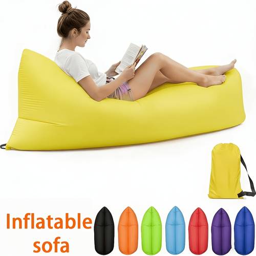 foldable storage inflatable sofa sofa lounge chair lazy sofa adult inflatable lounge chair foldable portable sofa suitable for music festivals camping quick inflation beach camping equipment and tools