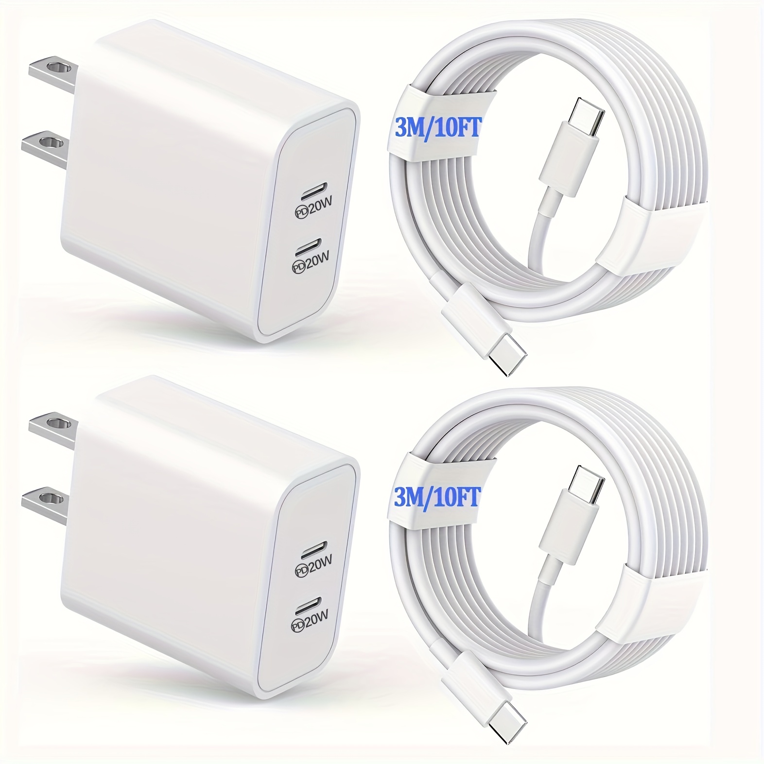 

Super Dual Port Usb C Fast Charging For Iphone 16/15/samsung Block, 10ft Ultra Long Fast Charging Data Cable For Apple Iphone 16/15 Plus/15 Pro Max, Samgsung Series, Tablet And More