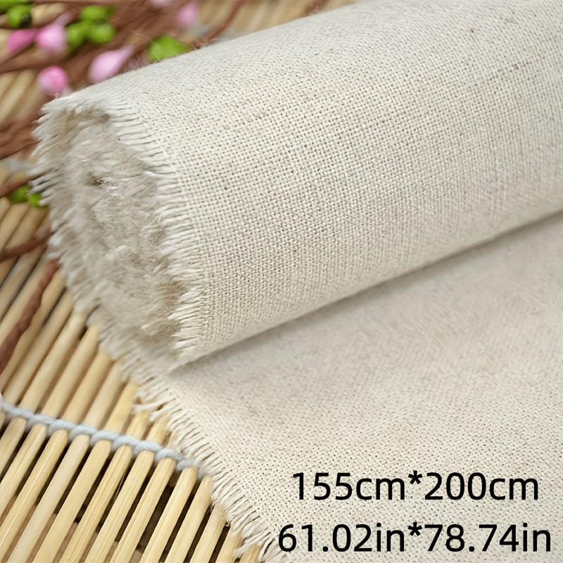 TEMU 1pc Of Plain Linen- Fabric — Solid Color -linen Material Suitable For Home Decor, Backdrop Cloth, Graffiti Canvas, Garment Sewing Linen,