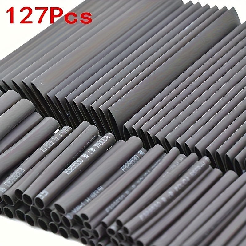 

127pcs/pack Combinaison de Manchons Thermorétractables à Colle Noire