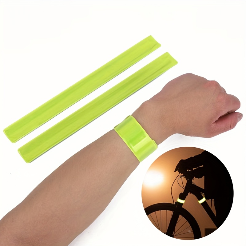 

6-pack Reflective Wristbands With - Fluorescent Adjustable Safety Arm Bands, High Visibility For Cycling, Running, Jogging, Party Favors, Pvc Material, Non-electric