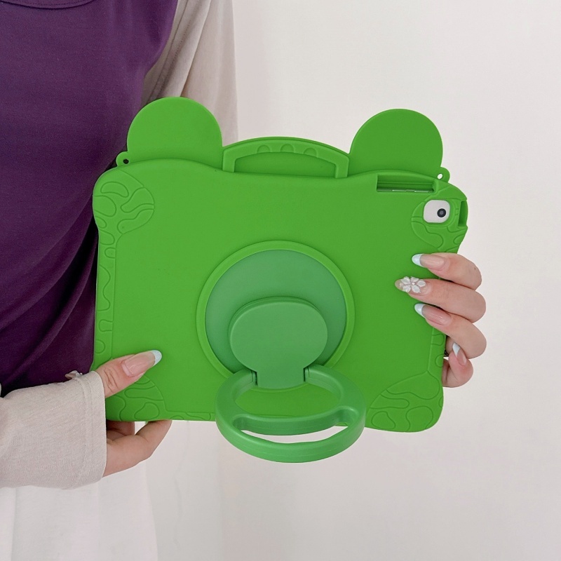 TEMU Protective Case Suitable For The 2025 Ipad Air 11 M3 And Ipad Pro 11, Featuring A Rotating Stand - Cute Big- Frog Tablet Case With Rotatable