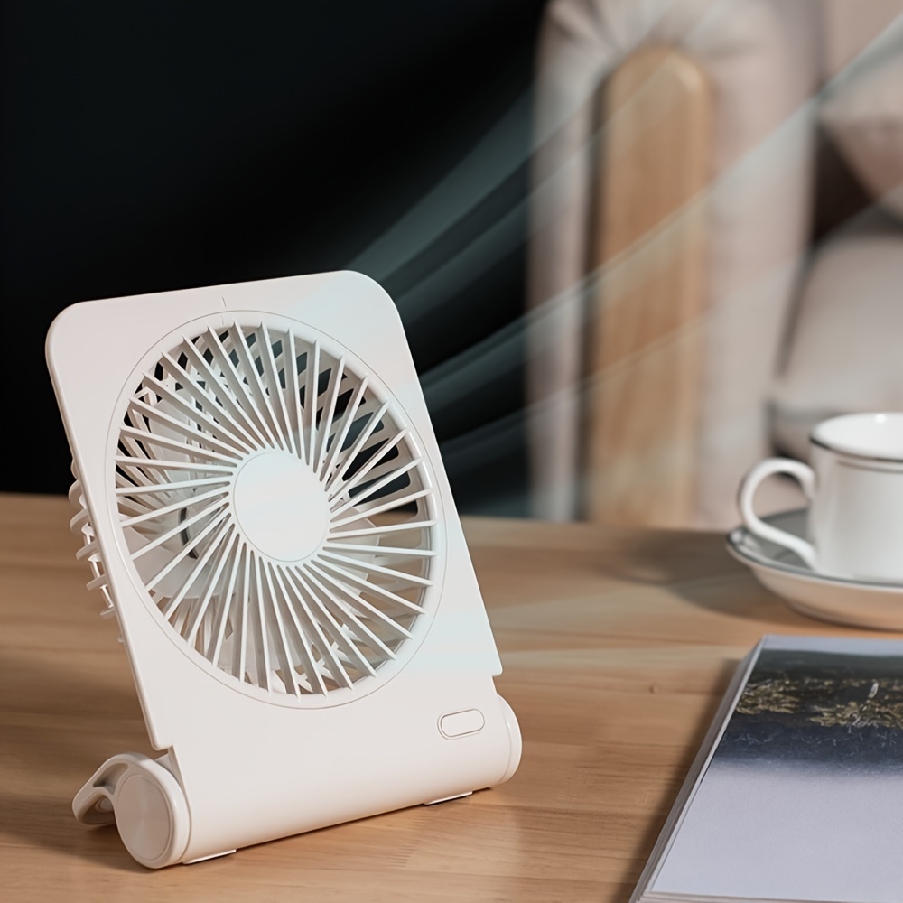 1pc desktop slim mini fan usb   office desk foldable convenient and cute four speed   built in battery fast charging desk living room office fan summer essential back to school supplies for rv outdoor camping picnic   details 8