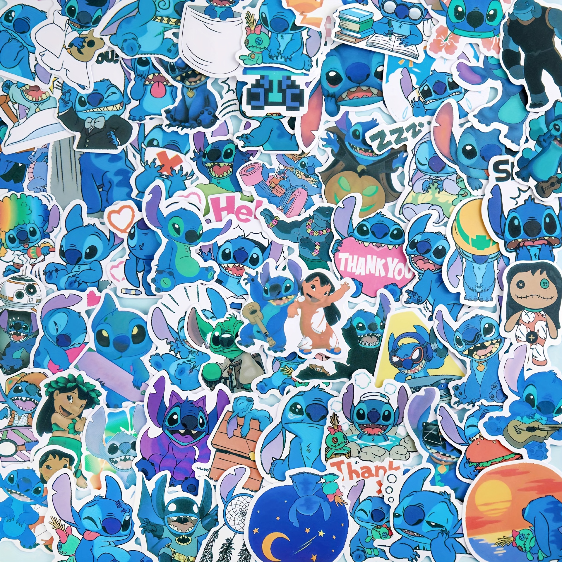  50Pcs Lilo & Stitch Stickers Waterproof Vinyl Stickers for  Water Bottle Luggage Bike Car Decals (Stitch)