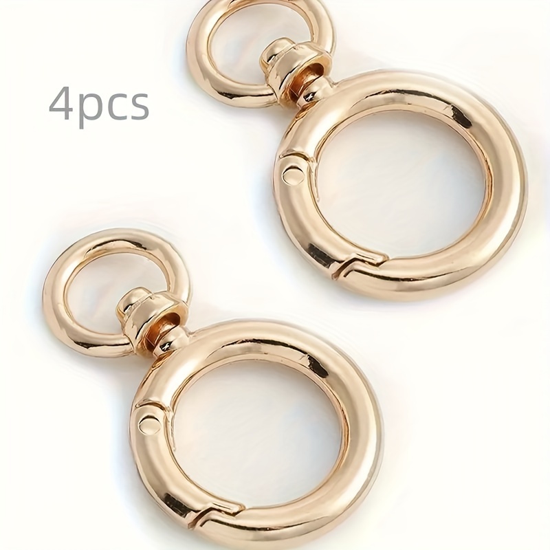 4pcs Multifunctional Solid Color Metal Bag Ring, Detachable Replacement Travel Accessories For Bags