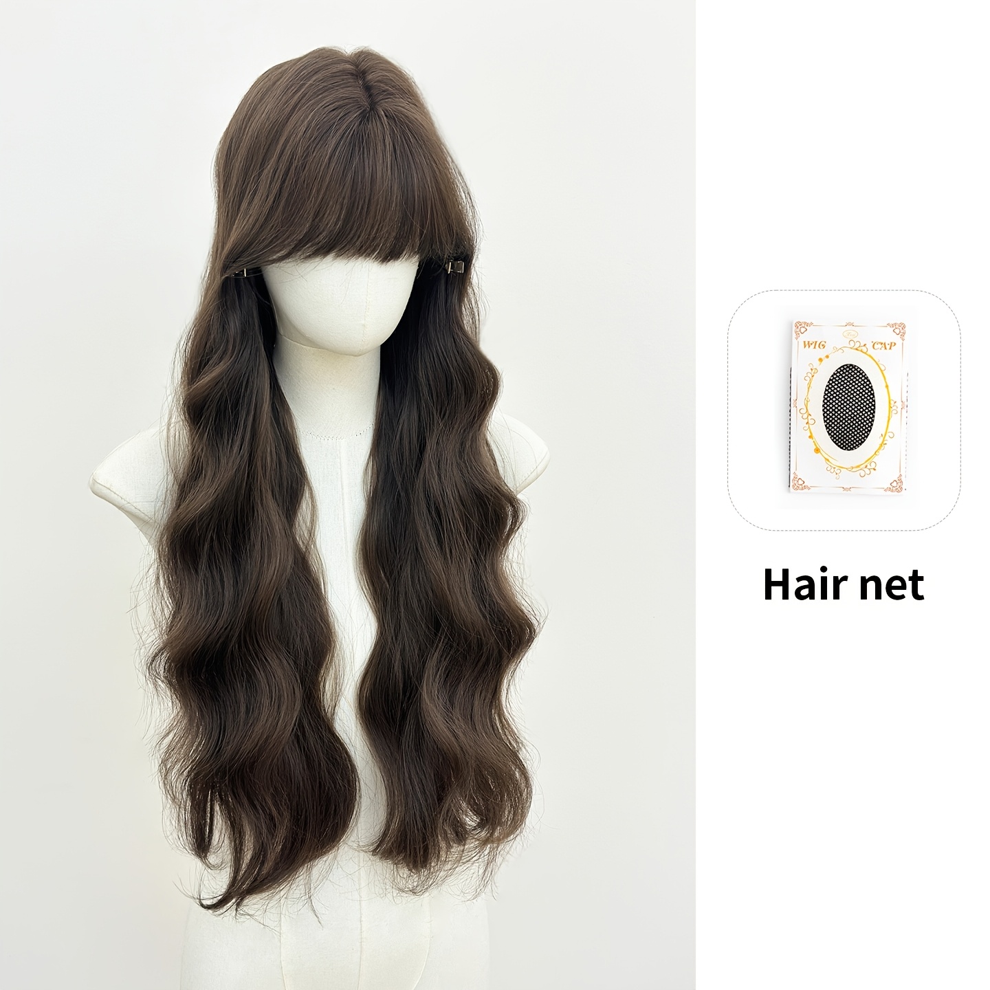 TEMU da donna color marrone scuro, lunga, con da spiaggia e - Realizzata in materiale resistente al calore, con 3D del cuoio capelluto, adatta a
