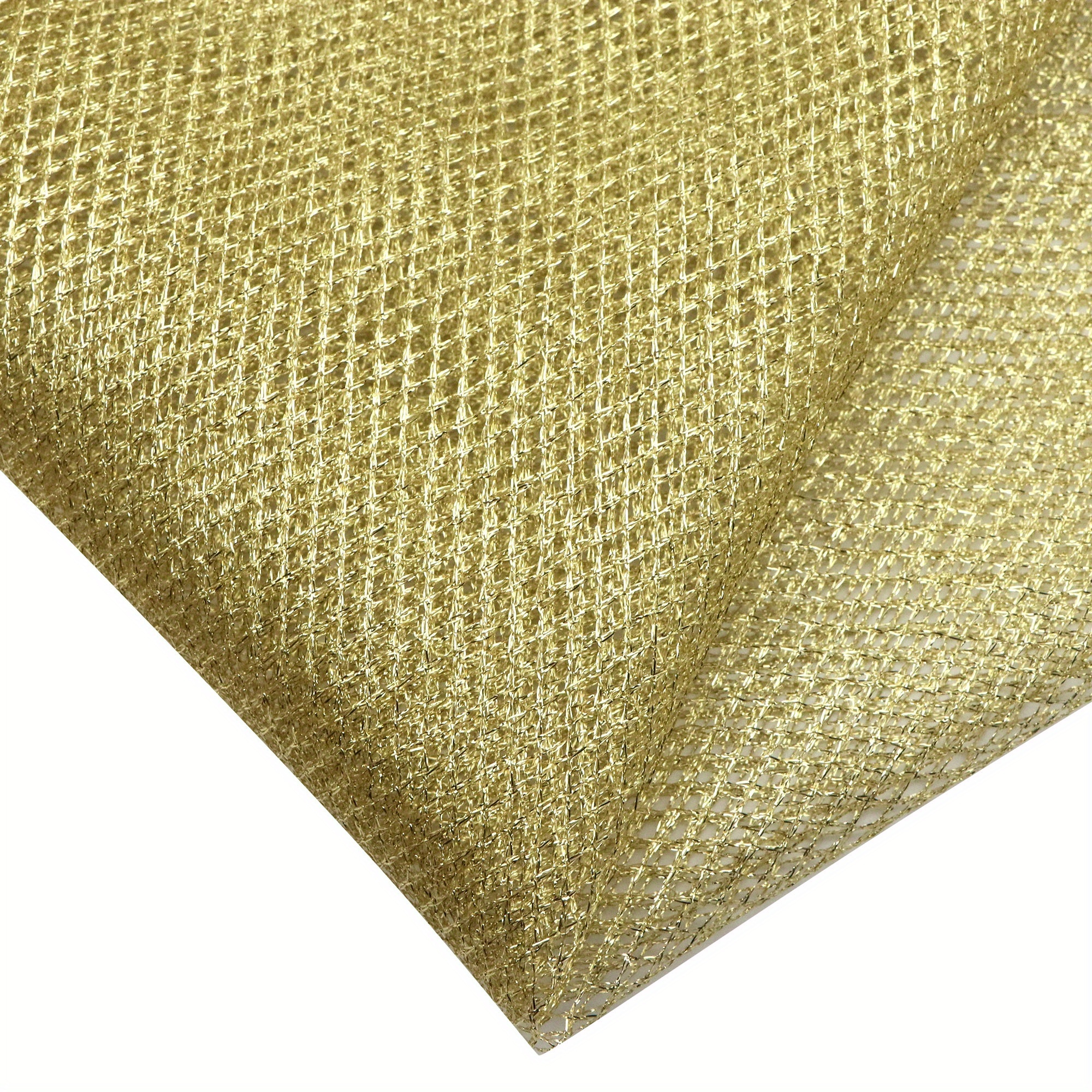 Golden And Silvery Durable Polyester Mesh Fabric, 160x50cm Pre-cut | Geometric Pattern Sheer Fabric, Ideal For Crafts, Sewing, Christmas Holiday Decor, Quilting And Backdrop Fabric