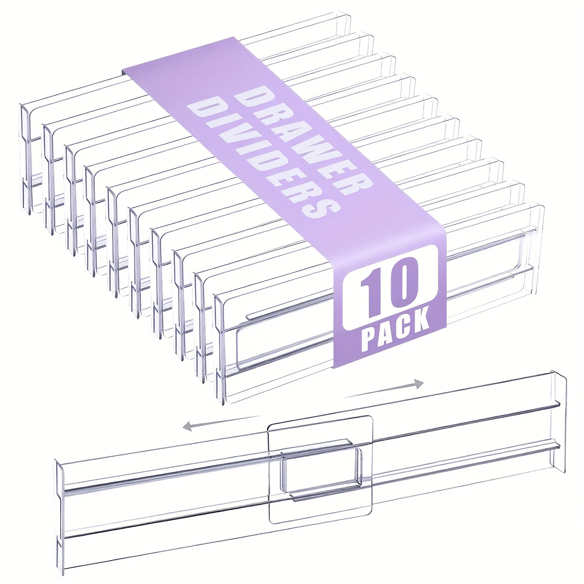 Halloween & Thanksgiving! 10pcs Expandable Drawer Organizer For Lingerie, Skincare & Cabinet, Space .