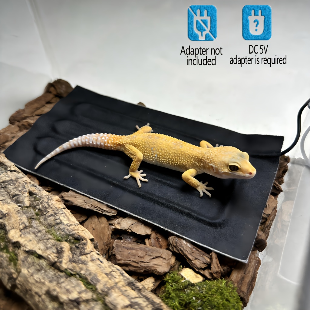 Tappetino riscaldante per rettili e anfibi, Tappetino termico per rettili, Tappetino termico per animali domestici, Tappetino riscaldante per terrario, Spedito senza alimentatore e termometro