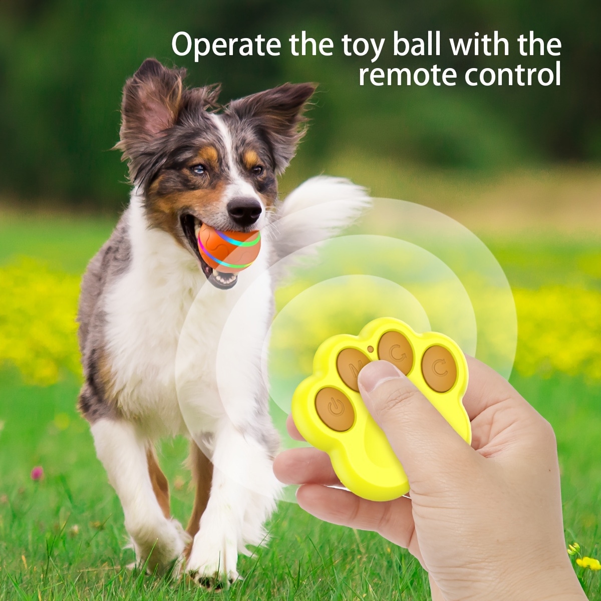 

Interactive Toy Ball, Bouncing Motion, Lights, For Medium/large Dogs, Crazy/normal , Usb Rechargeable With Remote Control