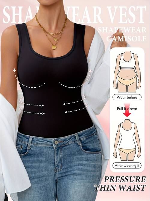 womens seamless tank top waist trimming sleeveless shapewear for body shaping and exercise