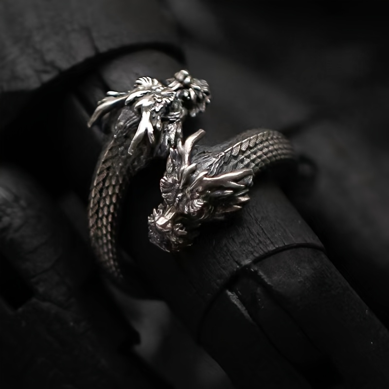 TEMU Anillo de de Cabeza para Hombre, Elegante y a , con Diseño Retro y Tamaño Ajustable, Ideal para Regalo