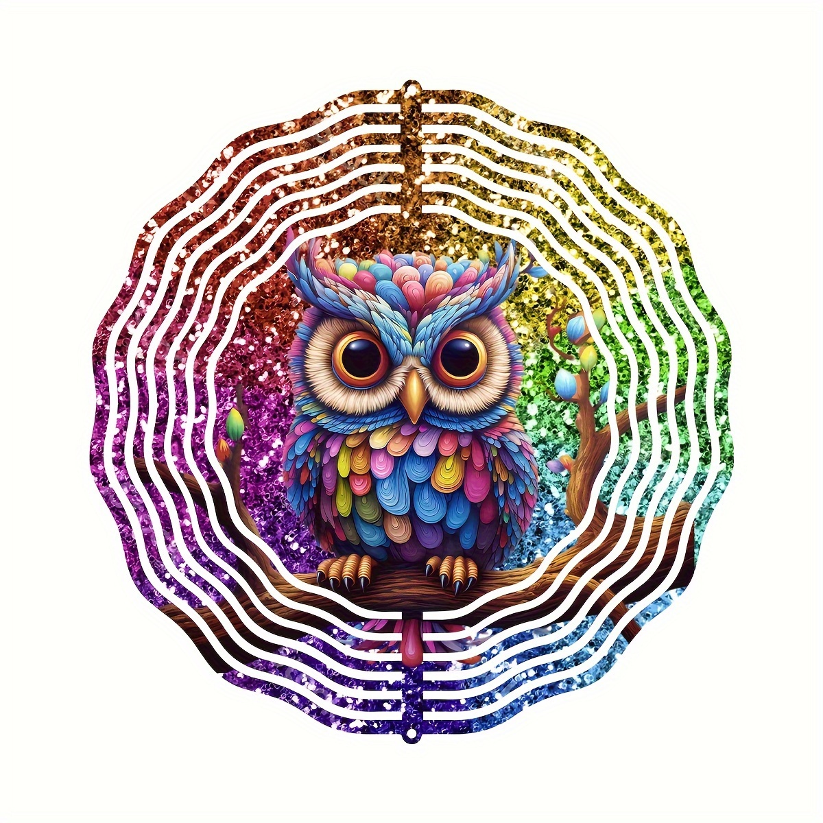Owl Metal Wind Spinner - Perfect Gift For Women, Mom, Grandma, Wife | 10" Indoor/outdoor Decor | Ideal Christmas Ornament