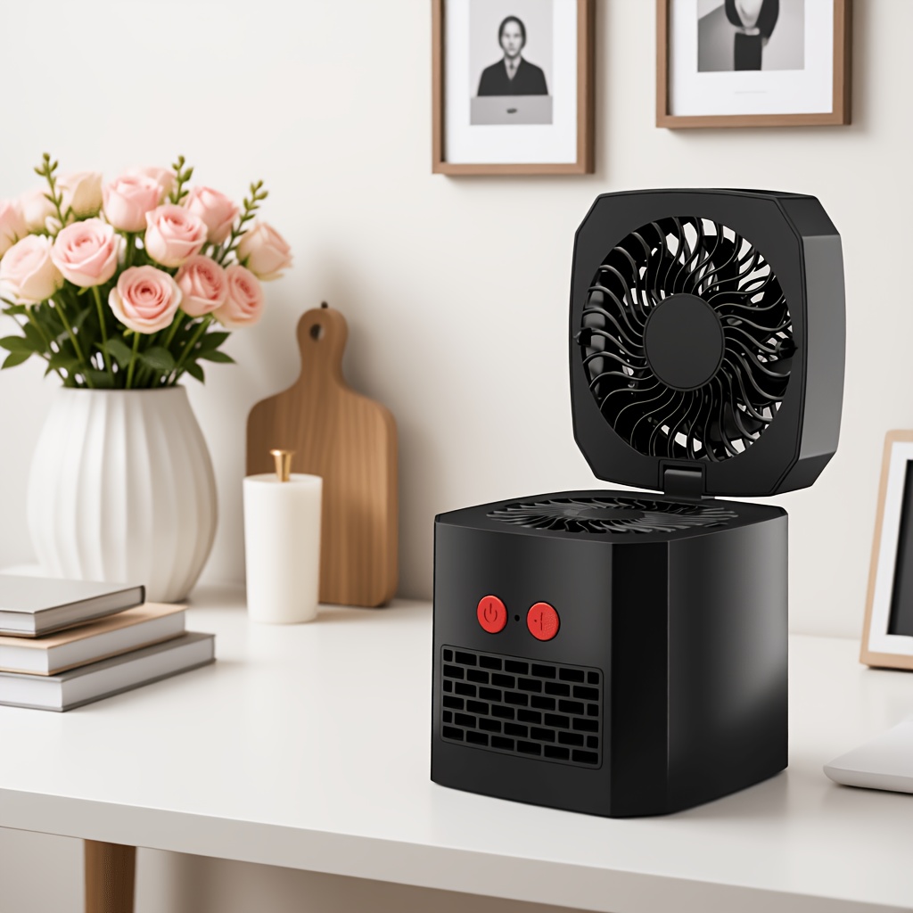 400w Portable Heater, 3-speed Adjustable Temperature , Multifunctional Desktop Heater For Home And Office