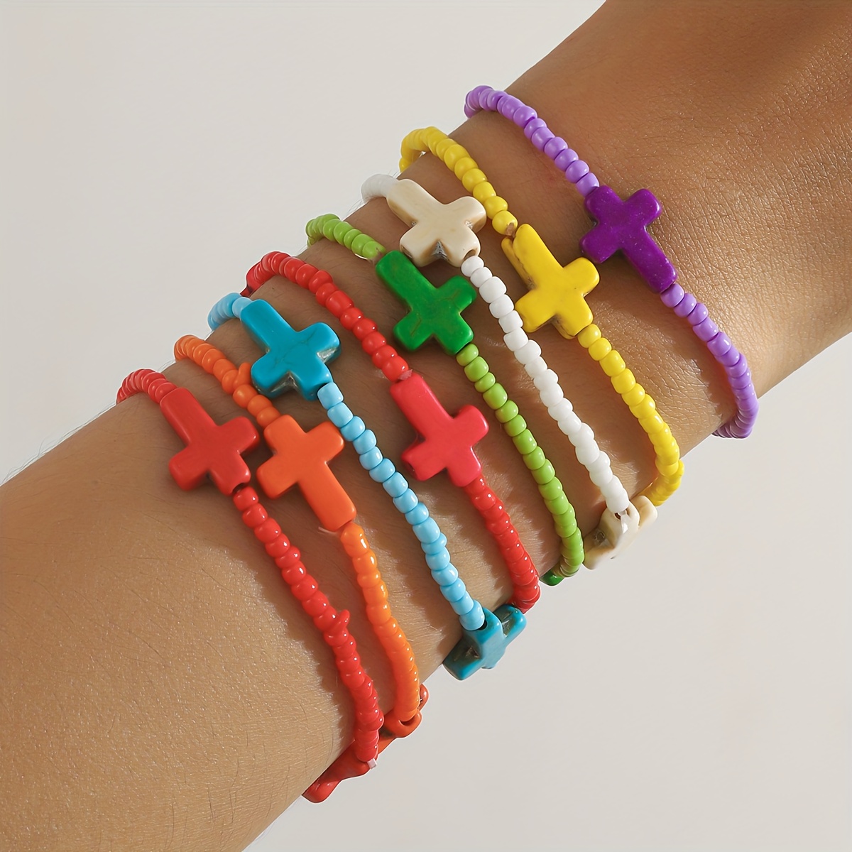 6/7/8pcs Bohemian Style Fake Bracelet Set for Women