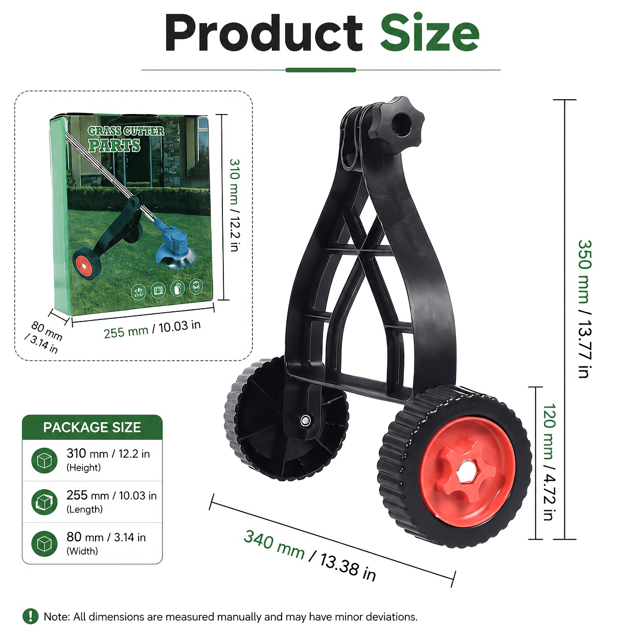 Hand Push Garden Trimmer Wheel Accessories Lawn Mower Auxiliary Wheel Bracket