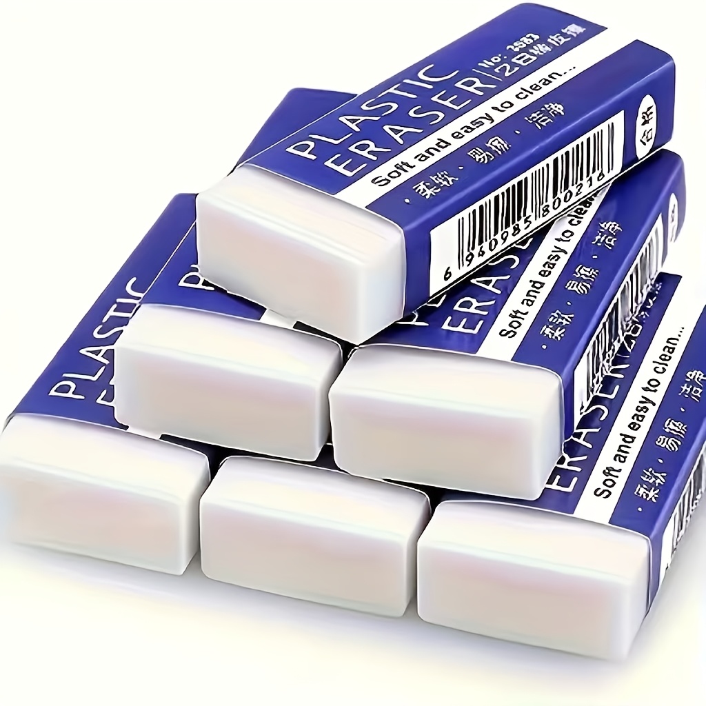TEMU 7pcs Set | Small Soft Erasers Bulk Pack, Suitable For School Office, For Sketching, Writing, Drawing, Oval Shape