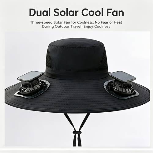 summer must protection fan cap with solar fan and usb charging design lightweight wide brim strong suitable for fishing hiking mountain climbing and daily outdoor wear sun protection and