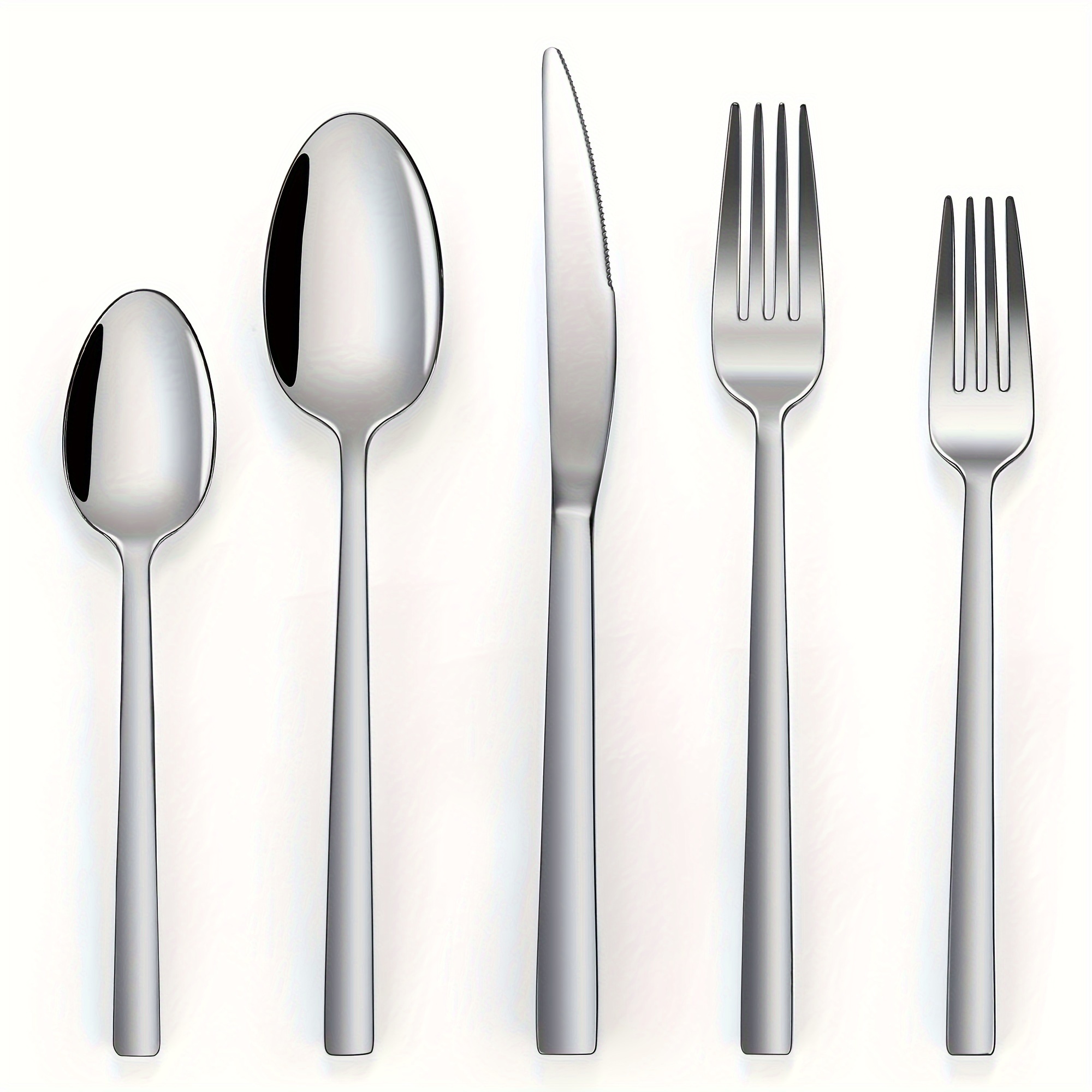 

Mirror Polished Eating Utensils Set For 4, 20-piece Silverware Set Stainless Steel Flatware Set, Include Fork Spoon Knife, Dishwasher Safe (silver)