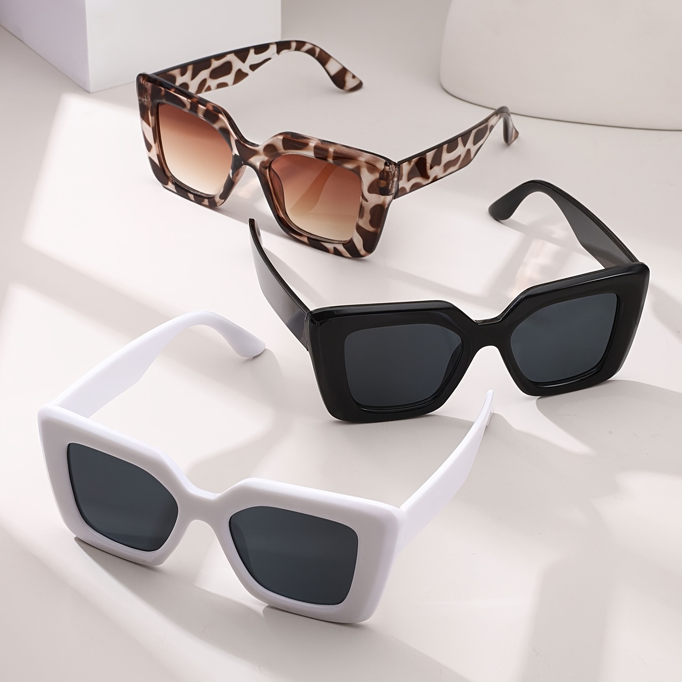 

3pcs R Fashion Classic Glasses Leopard Frame For Men And Women For Daily Decoration And Beach