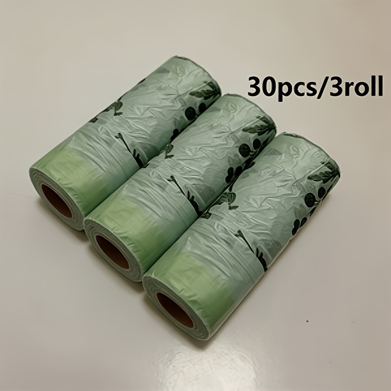 TEMU 3 Rolls/30pcs Mugwort Anti-odor Thickened Home Garbage Bags, Premium Pe Material Super Strong Load-bearing, Widened Lifting Design