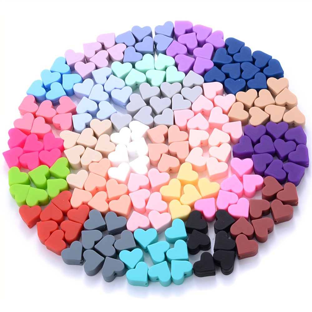 

12/14mm Random Mixed Colors Of Silicone Beads Ball Beads Loose Spacer Beads Heart-shaped Beads Star Silicone Beads