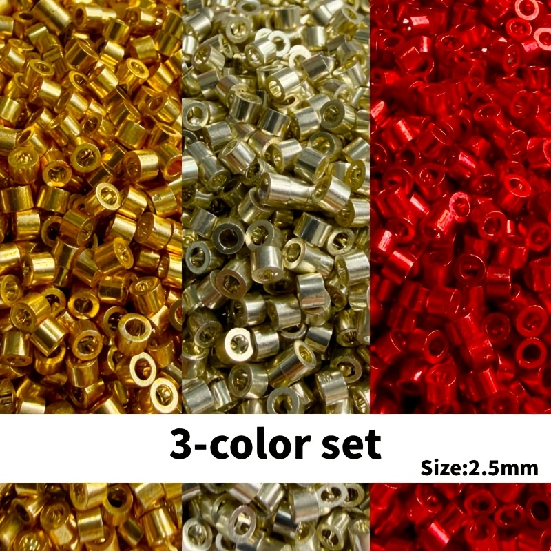 TEMU 3-color Set. 388 Pcs Color, Total 1164 Pcs, 5 Grams Color, Total 15 Grams, Size 2.5mm/0.085 Inch, , Beads & Bead Assortments, Suitable For Diy